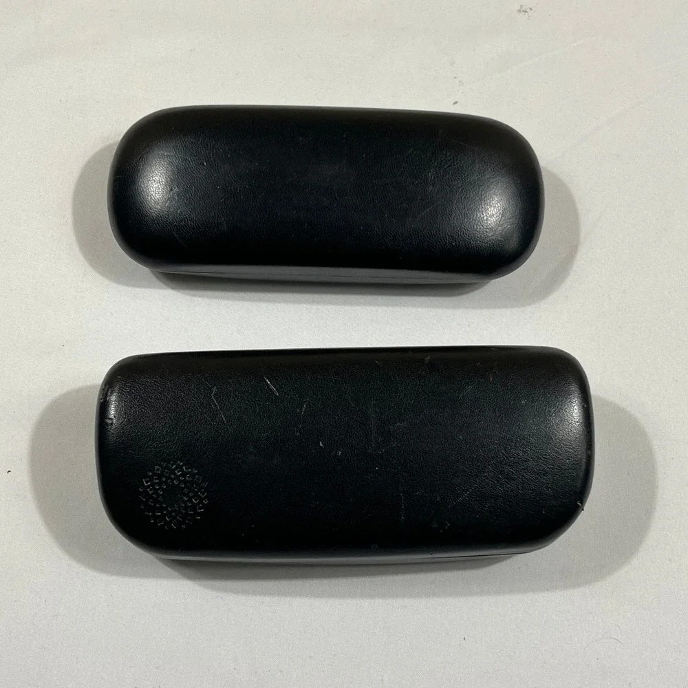 Clamshell Glasses Case Set of 2 Black Hardshell Travel Eyewear Protection